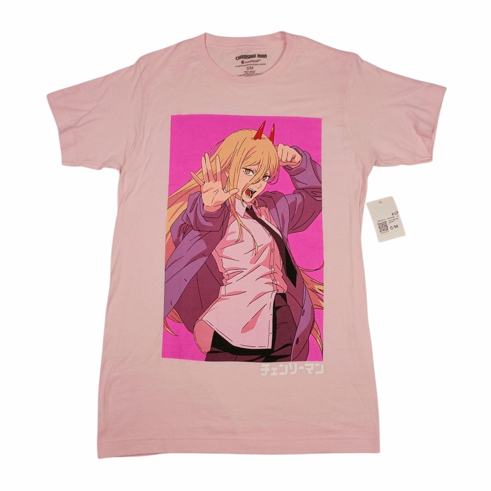 Chainsaw Man Power Graphic TPink Anime T-Shirt S/M‎ NWT Forever 21 Crunchyroll